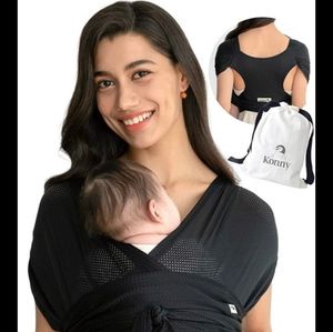 Konny baby wrap - black mesh S